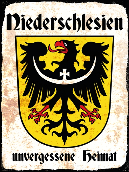 Blechschild - 12x18cm - Niederschlesien - Unvergessene Heimat