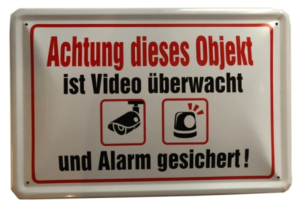 Blechschild - Dieses Haus wird Videoüberwacht - Motiv 2 - BS032