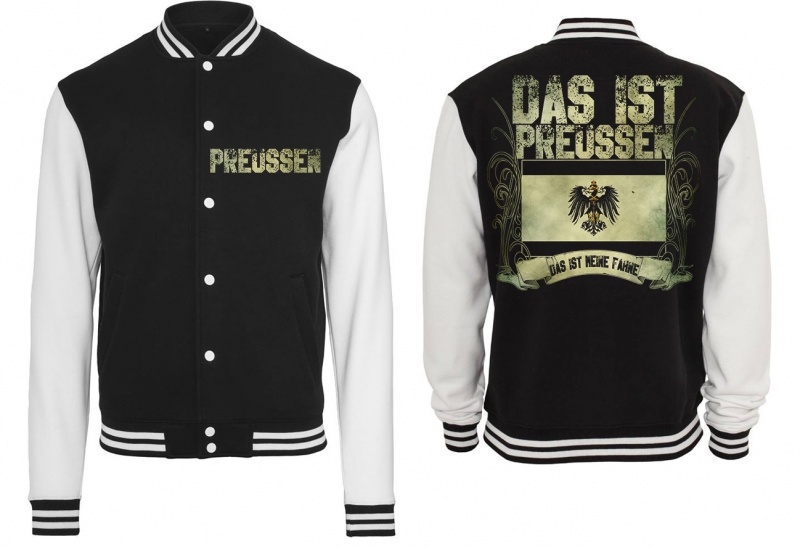 College Jacke - schwarz/weiß - Meine Fahne - Preussen