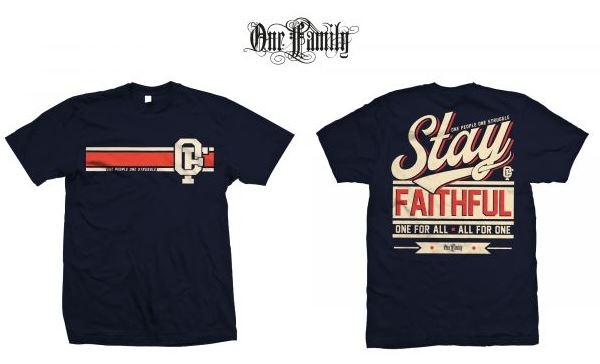 T-Hemd - One Family - Faithful - Shirt navy