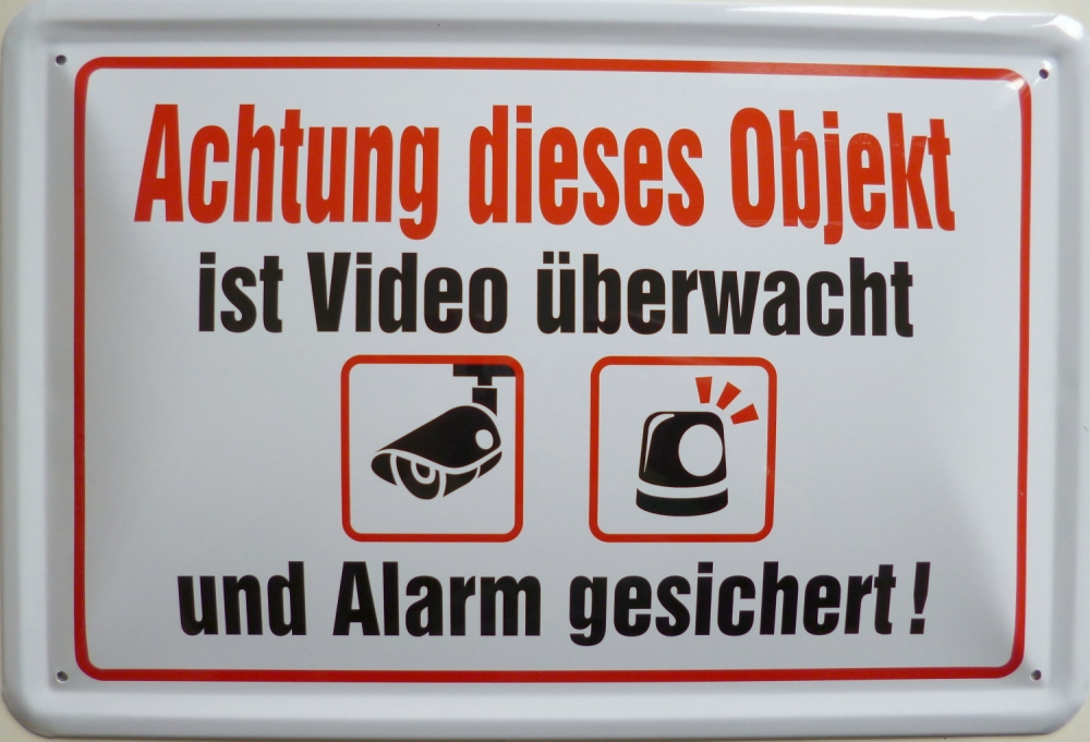 Blechschild - Achtung dieses Objekt wird Video überwacht - BS032 (278)