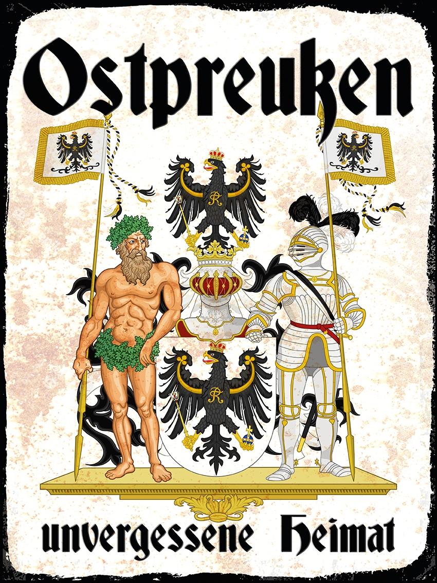 Blechschild - 20x30cm - Ostpreußen - Unvergessene Heimat