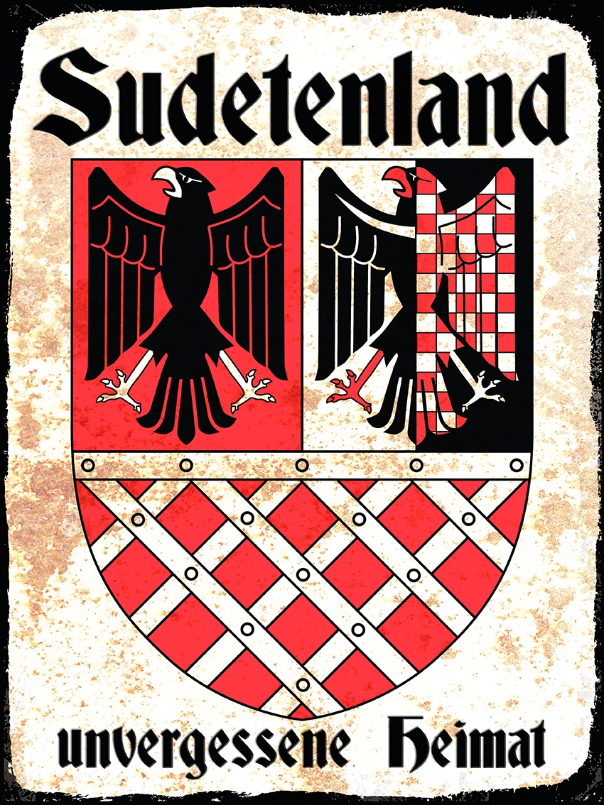 Blechschild - 30x40cm - Sudetenland - Unvergessene Heimat