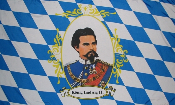 Fahne - Bayern mit König Ludwig II - Motiv 2 (136)