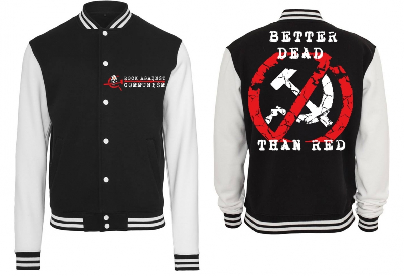 College Jacke - schwarz/weiß - RAC - better dead than red