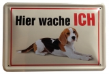 Blechschild - Hier wache ich - Hund - Motiv 2 - BS133 (174)